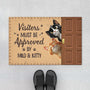 5983DUS1 personalized cat doormat visitors must be approved by the cat 5983DTTCD