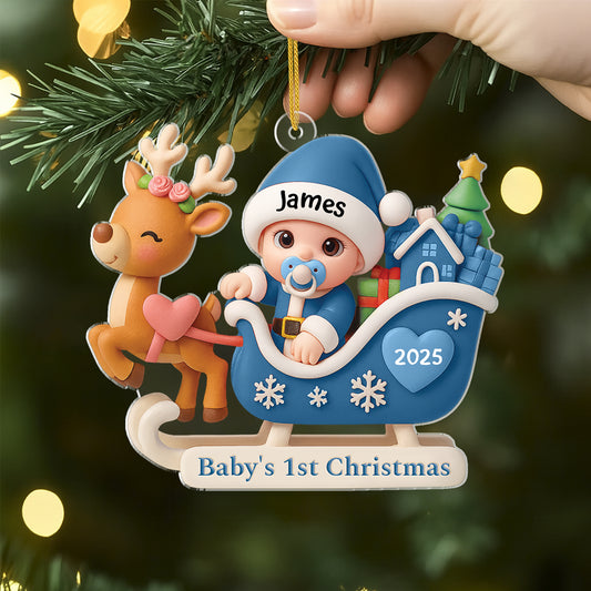 5989OUS2 3d printing effect personalized acrylic babys 1st christmas ornaments for newborns 5989O8LNK