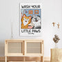 5990CUS1 personalized cat canvas wall art wash your little paws 5990C3