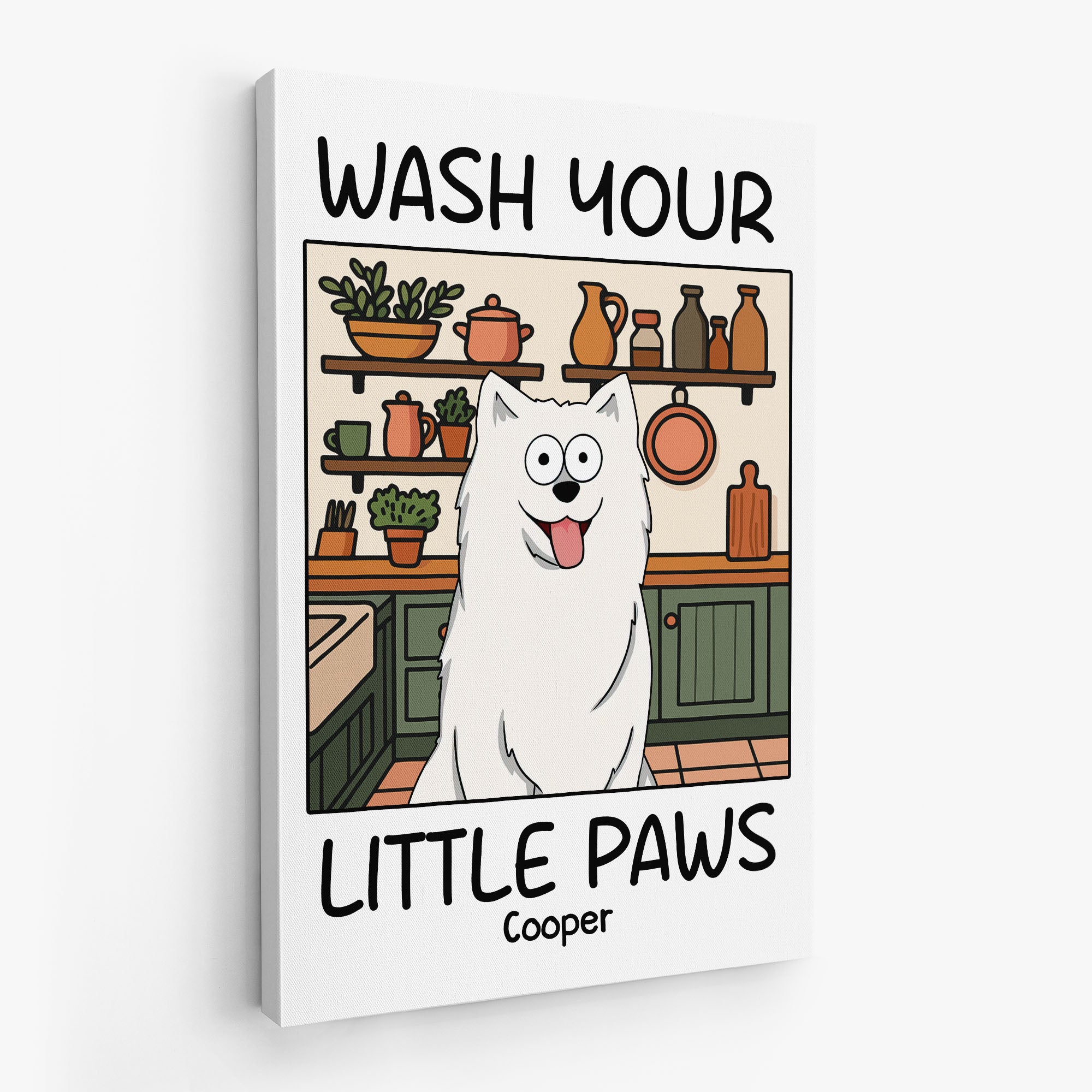 5990CUS1 personalized dog canvas wall art wash your little paws 5990C36QC2