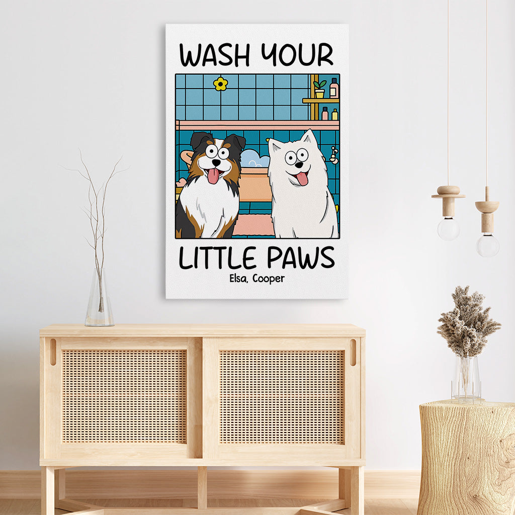 5990CUS1 personalized dog canvas wall art wash your little paws 5990C36QC3