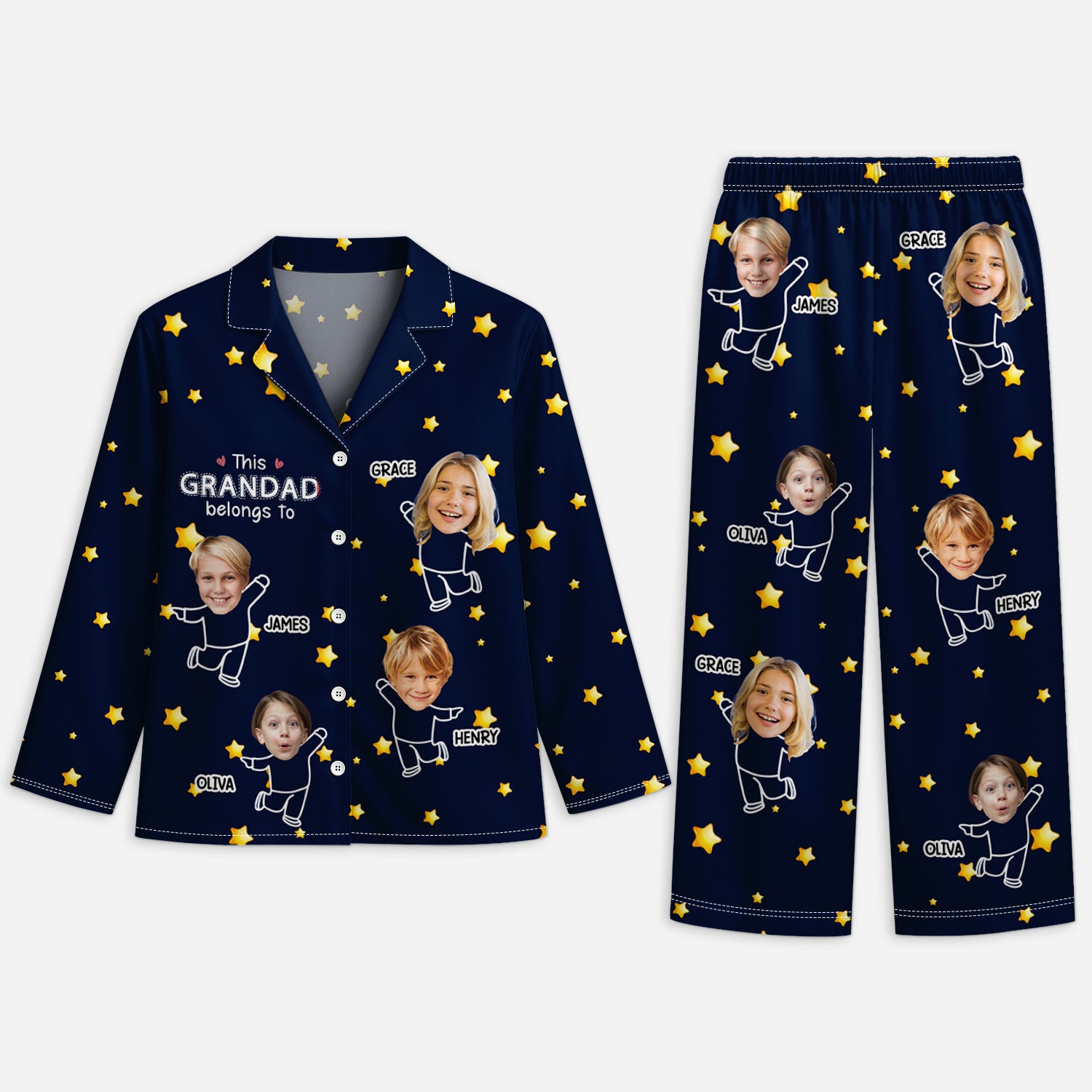 5996VUK1 pajamas with grandkids faces personalized gifts for grandparents 5996V6YNA