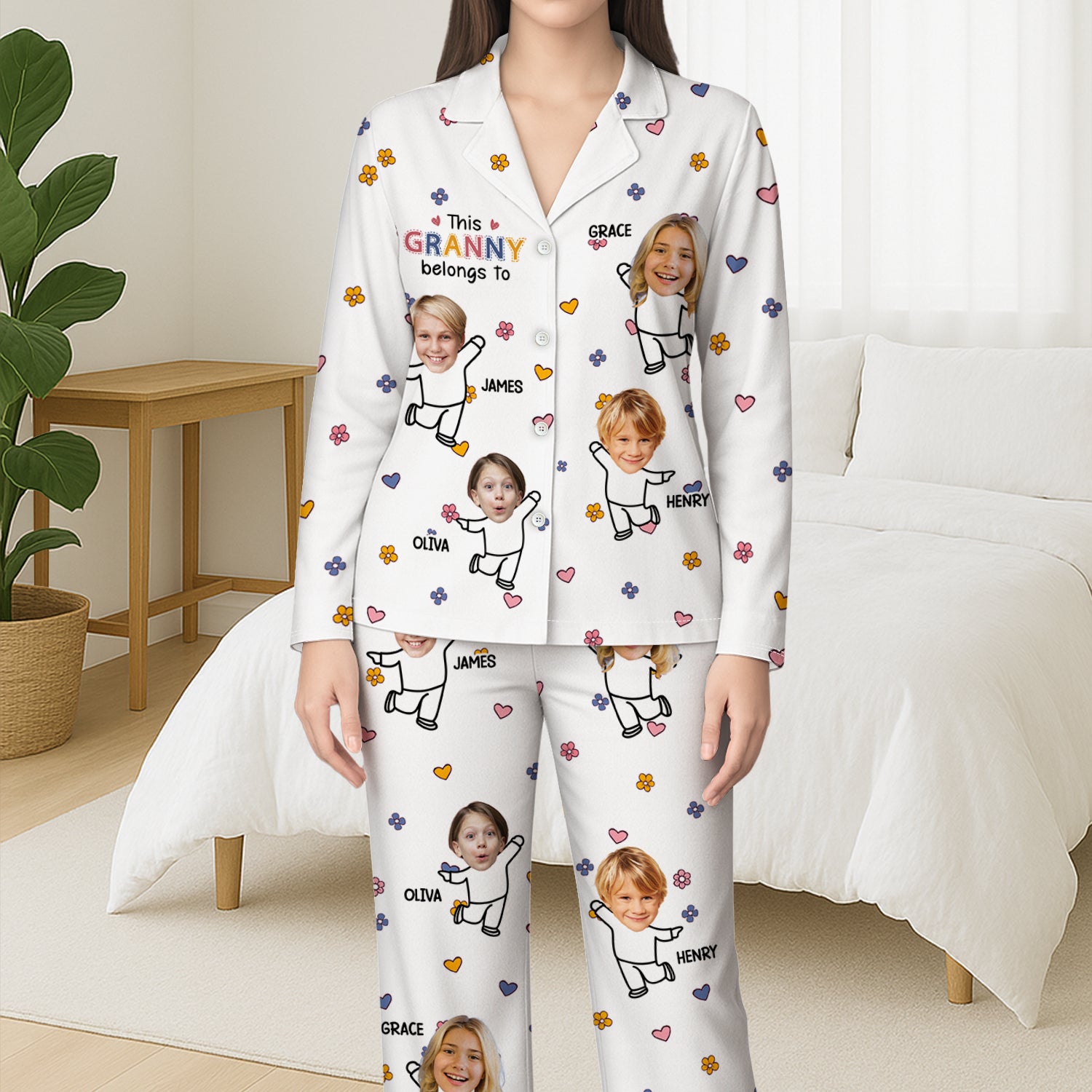 5996VUK3 pajamas with grandkids faces personalized gifts for grandparents 5996V6YNA