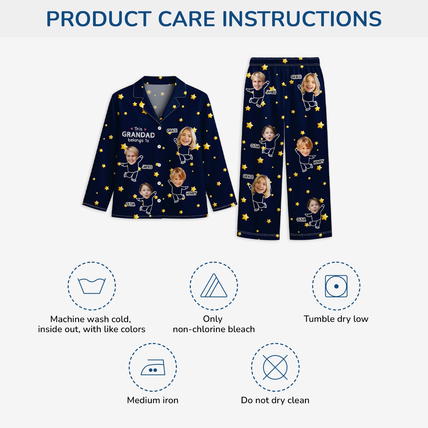 5996VUK4 pajamas with grandkids faces personalized gifts for grandparents 5996V6YNA