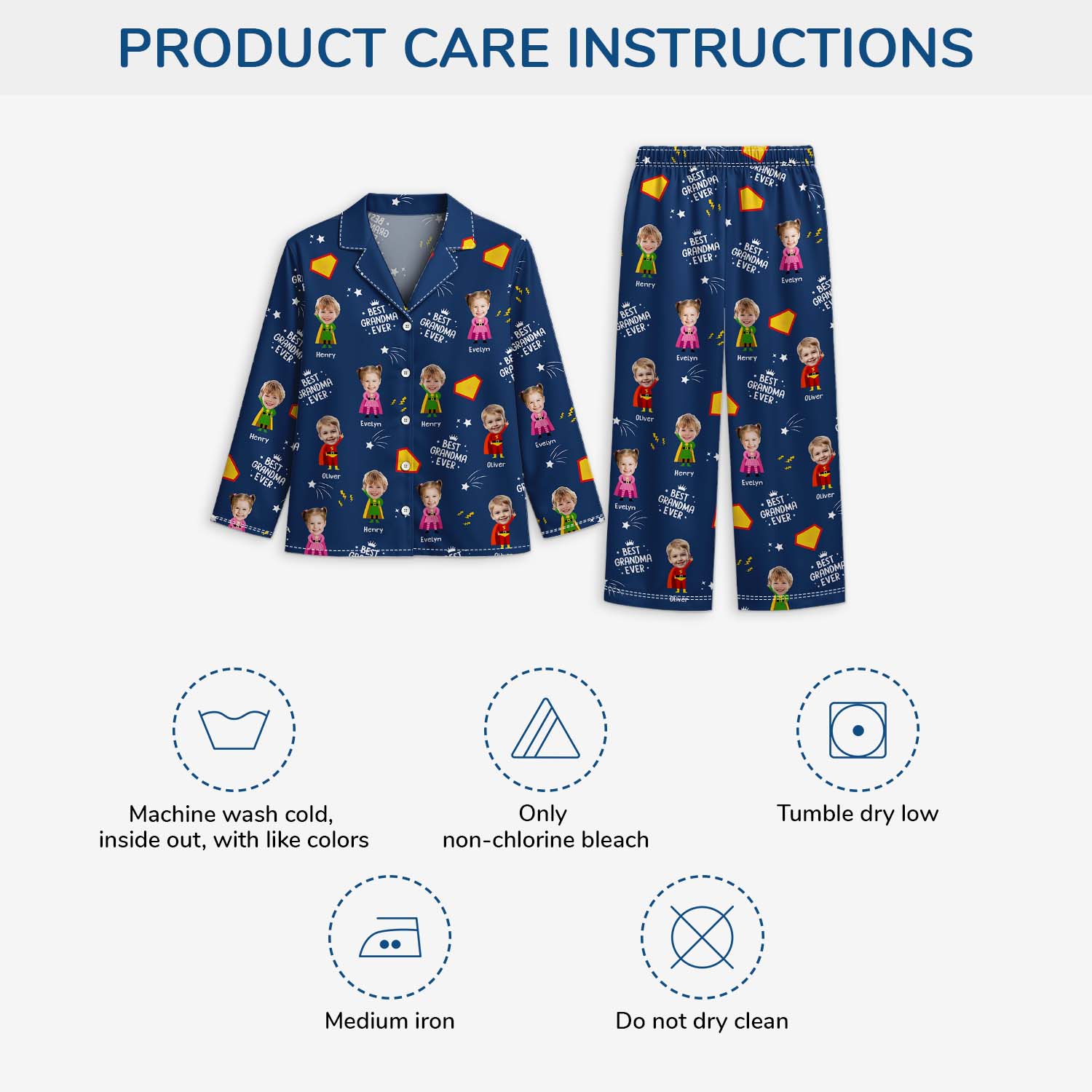 5997VUS4 christmas pajamas with faces on them custom gifts for grandparents 5997V6KAA