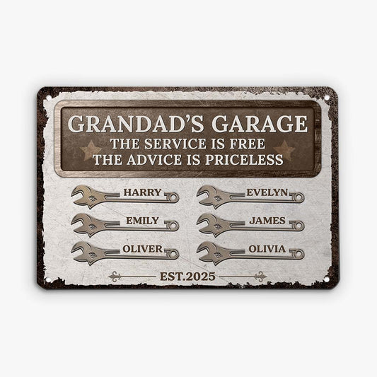6001EUK1 personalized metal garage signs funny gifts for grandpa dad 6001E6LNB