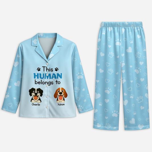 6015VUS1 this human belongs to pajamas customized gifts for dog lovers 6015V3XCC_28e551c0 eee1 429f a154 2be4b4f9ad04