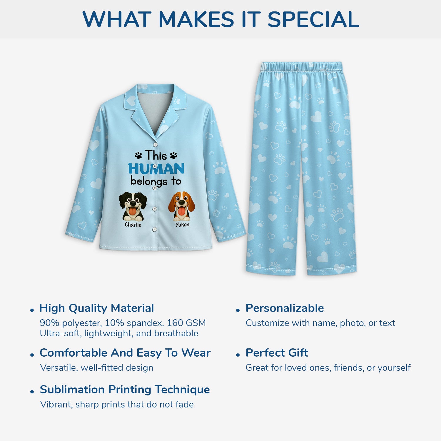 6015VUS5 this human belongs to pajamas customized gifts for dog lovers 6015V3XCC_2f0b1b2b 5e14 491c bcf8 ed6f13642612