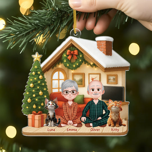 6032OUK2 couple with cat ornament personalized acrylic xmas ornaments 6032OTZZD