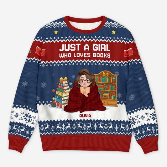 6044WUS1 personalized ugly christmas sweater book lover gifts for her him 6044W6QNA