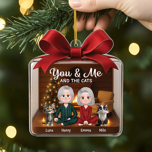 6075OUS2 personalized acrylic christmas ornaments you me and the cats 6075O6MTD