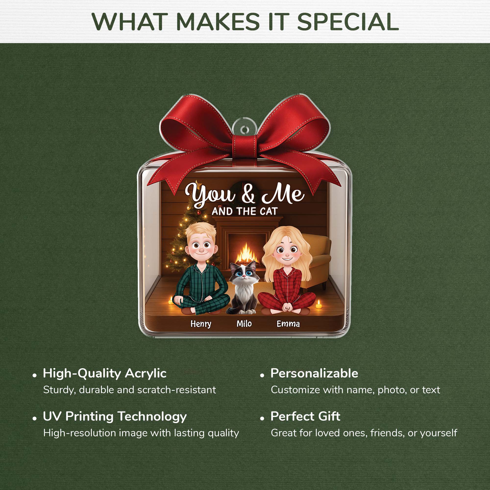 6075OUS4 personalized acrylic christmas ornaments you me and the cats 6075O6MTD