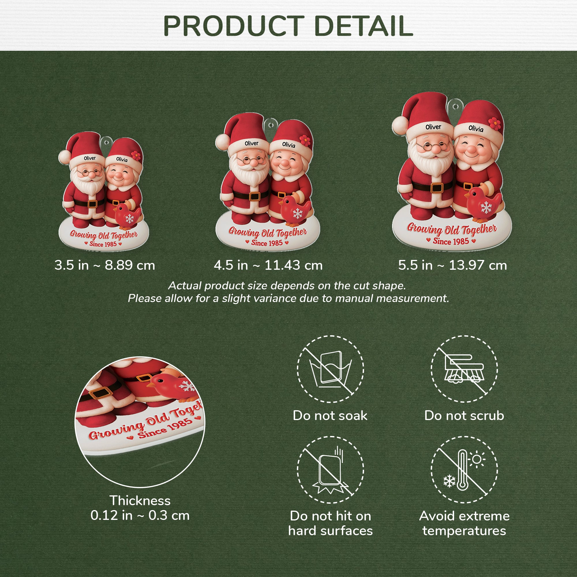 6093OUS3 3d printing effect growing old together since ornament acrylic custom couple xmas gifts_ 6093OKMCG