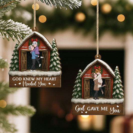 6105OUS2 3d printing effect 1 layered wooden xmas ornaments custom gifts for couples 6105OKQMG