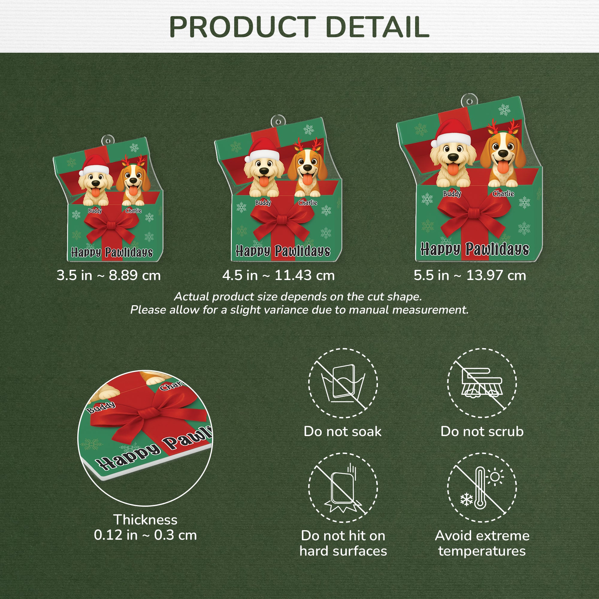 6106OUS3 3d printing effect dog christmas ornaments acrylic custom dog gifts 6106OKTNC