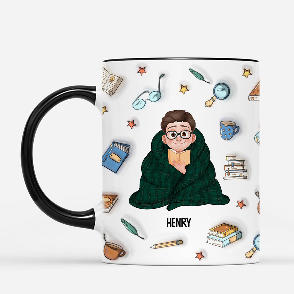 6107MUS2 3d printing effect shhh im reading mug custom gifts for book lovers 6107M3MAA