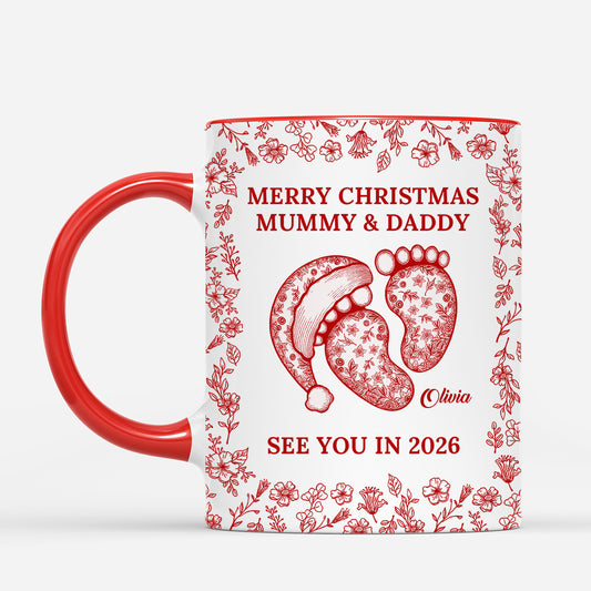 6108MUk2 blue toile merry christmas mug personalized parents to be gifts 6108M8LNA