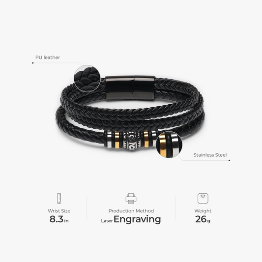 6110JUS3 mens braided leather bracelet_ with names custom gifts for dad grandpa 6110J0B0B