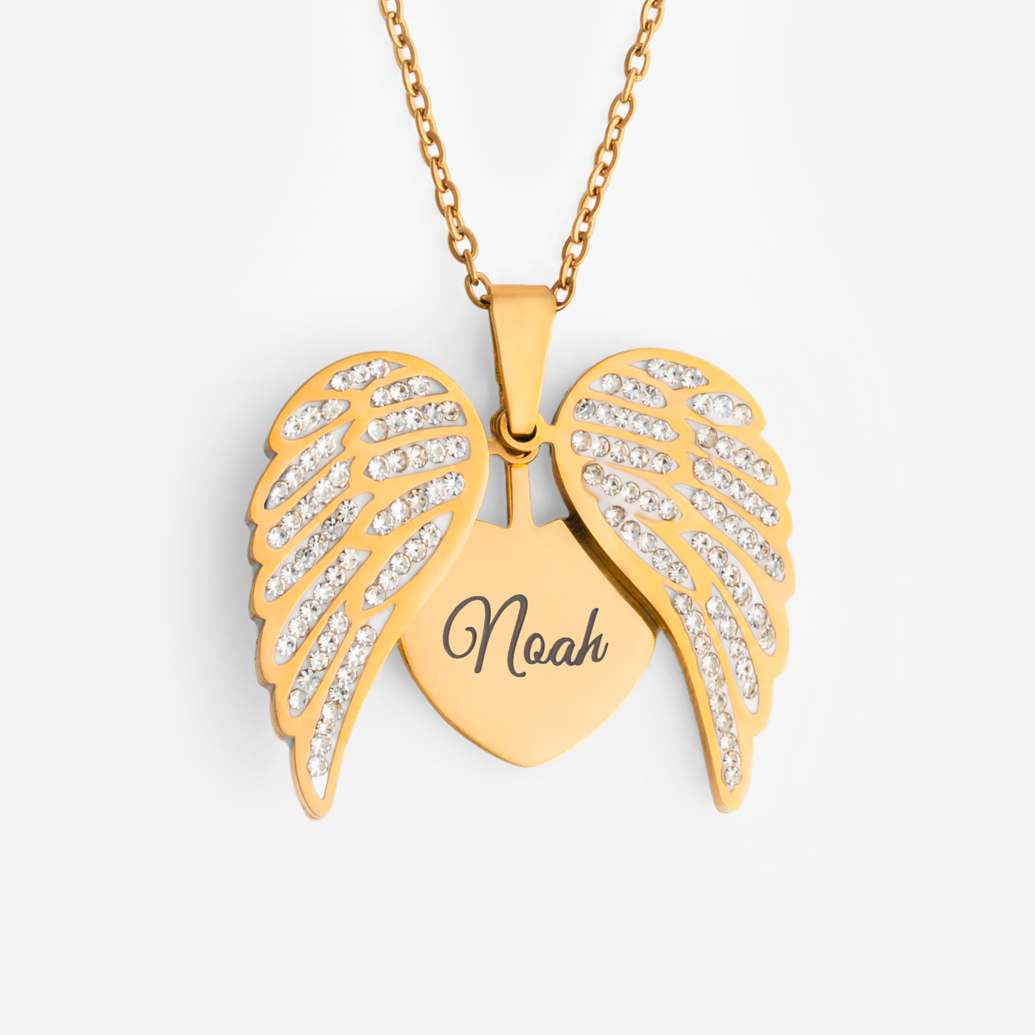 6113JUS1 angel wing necklace with name personalized memorial gifts 6113J0B5A