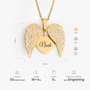 6113JUS3 angel wing necklace with name personalized memorial gifts 6113J0B5A