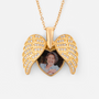 6114JUS1 angel wings necklace with photo personalized memorial gifts 6114J0B5A