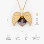 6114JUS3 angel wings necklace with photo personalized memorial gifts 6114J0B5A