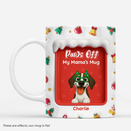 6119MUS1 3d printing effect paws off christmas mugs custom dog lover gifts 6119MTTZC