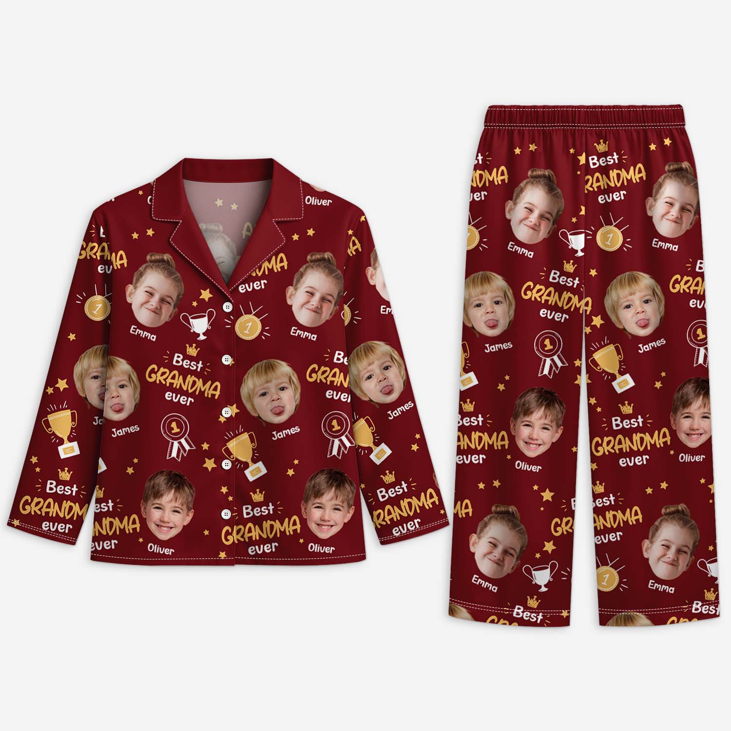 6127VUS1 personalized pajamas with grandkids faces gifts for grandparents 6127VTKZA
