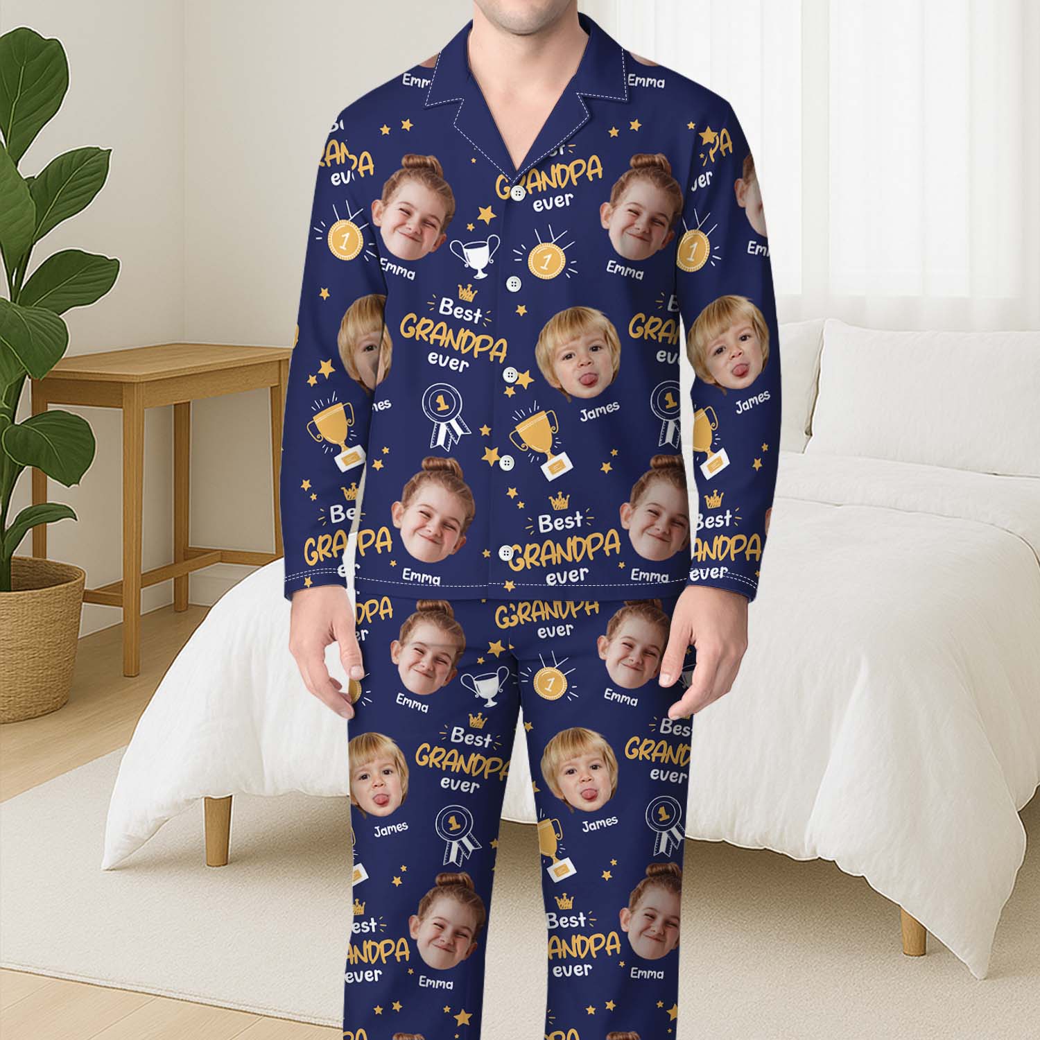6127VUS3 personalized pajamas with grandkids faces gifts for grandparents 6127VTKZA