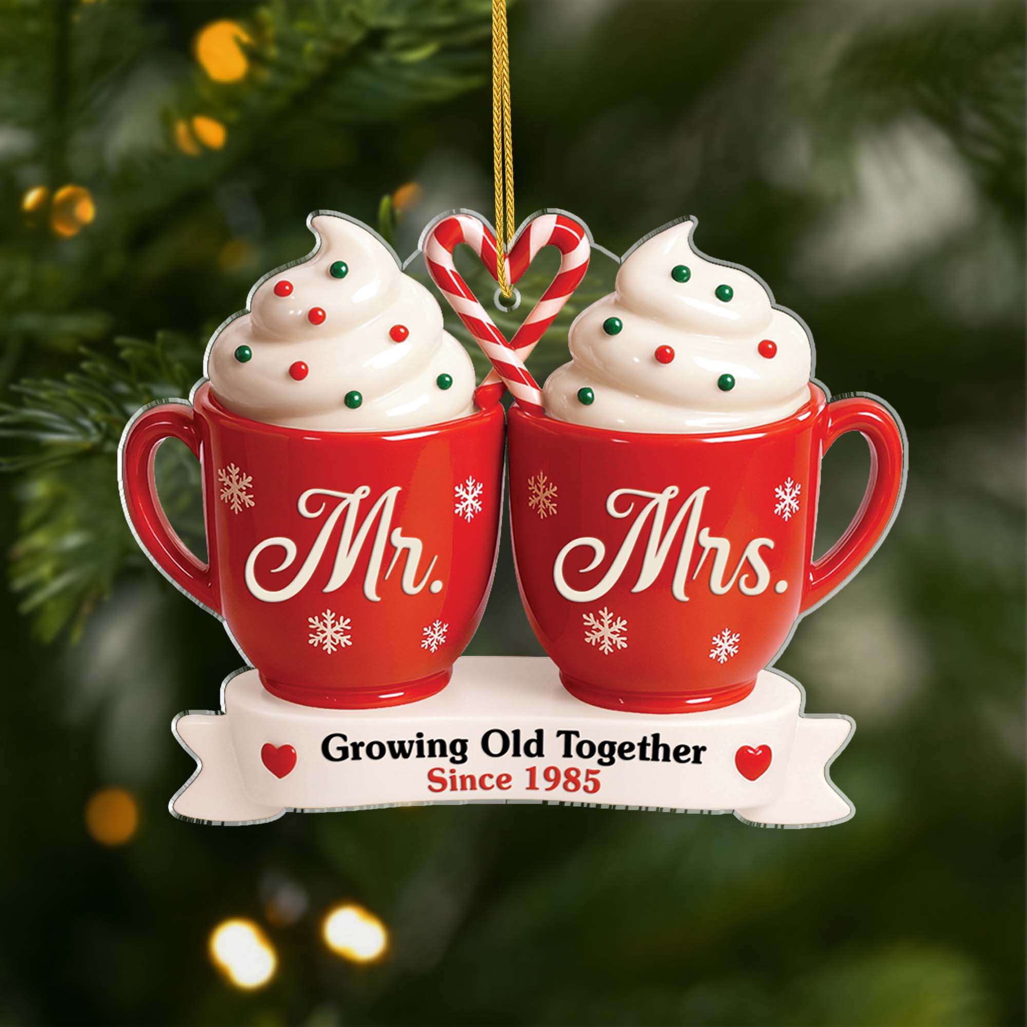 6145OUS1 3d printing effect acrylic mr and mrs ornament_ custom christmas gifts for couples 6145O6PCG