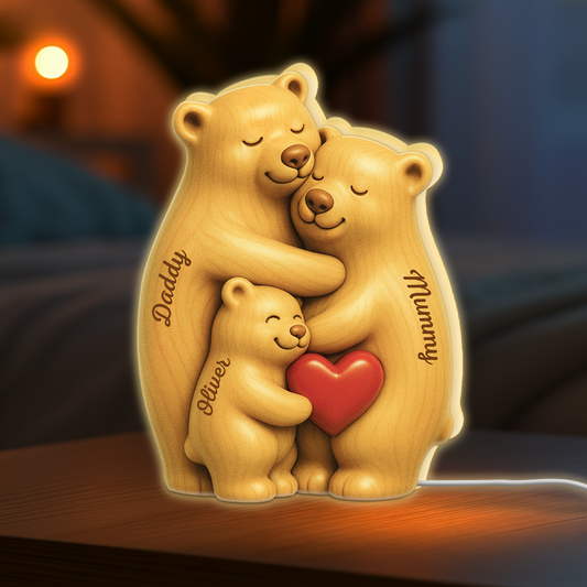 6147LUK1 personalised bear family light box for family 6147l6t5i