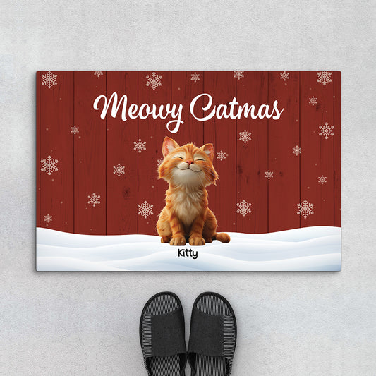 6155DUS1 personalized christmas doormat_ xmas gifts for cat lovers 6155DTTND
