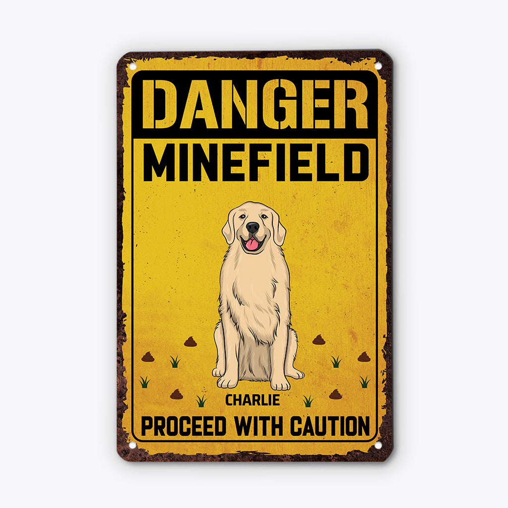 6157EUS1 funny metal danger minefield sign_ custom gifts for dog lovers 6157E8KZC