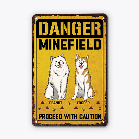 6157EUS2 funny metal danger minefield sign_ custom gifts for dog lovers 6157E8KZC
