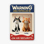 6158EUK1 custom metal warning signs_ personalized cat gifts for humans 6158E