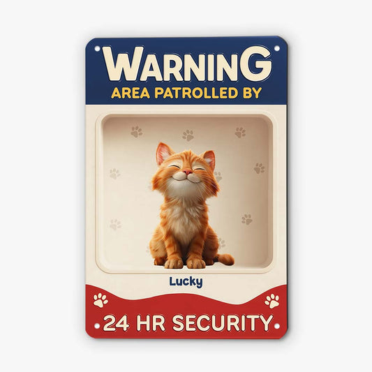 6158EUK2 custom metal warning signs_ personalized cat gifts for humans 6158E