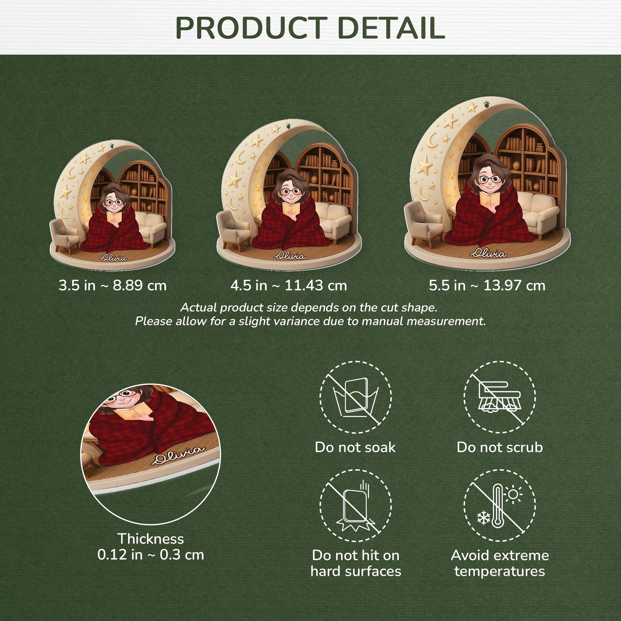 6174OUS3 3d printing effect acrylic book lover ornament_ custom christmas gifts 6174O8LNA