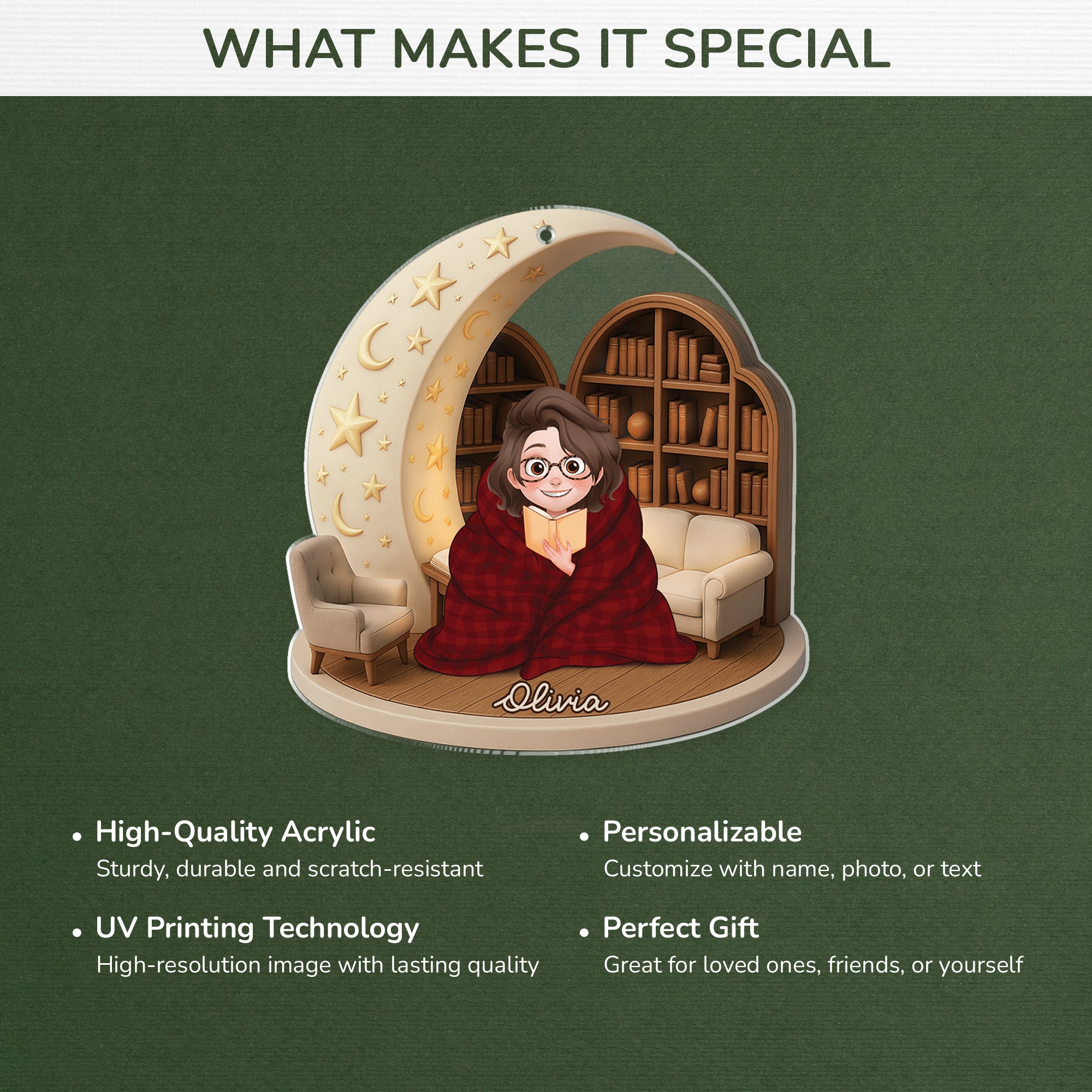 6174OUS4 3d printing effect acrylic book lover ornament_ custom christmas gifts 6174O8LNA