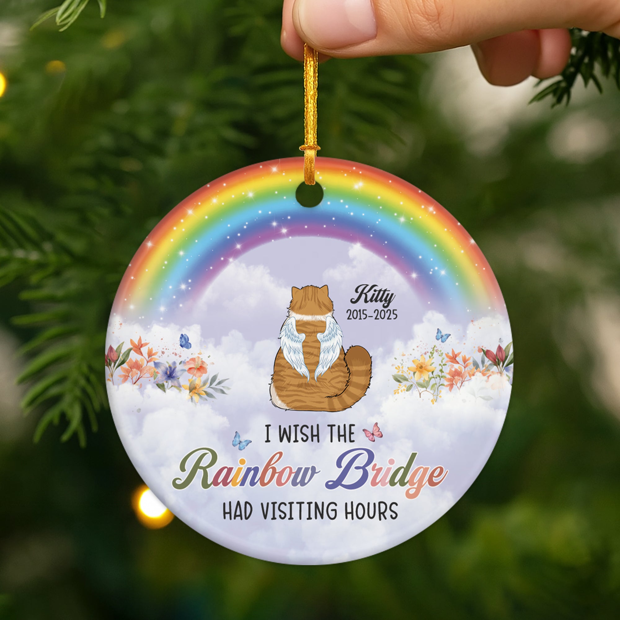 6176OUS1 ceramic rainbow bridge ornament personalized cat memorial gifts_ 6176OK6QD2