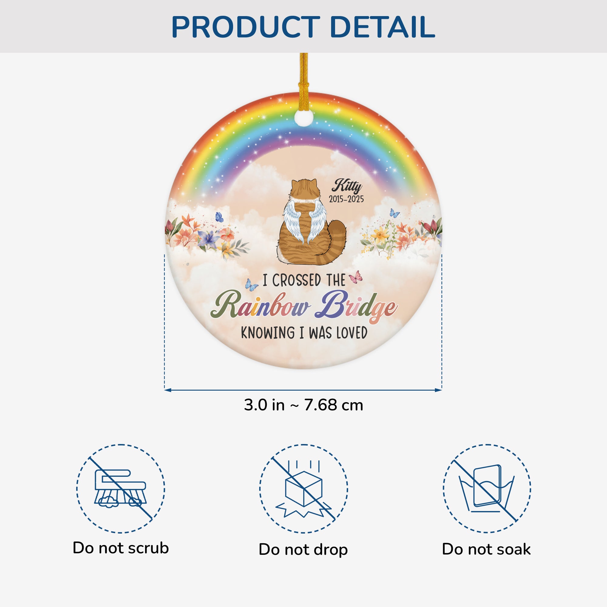 6176OUS1 ceramic rainbow bridge ornament personalized cat memorial gifts_ 6176OK6QD3