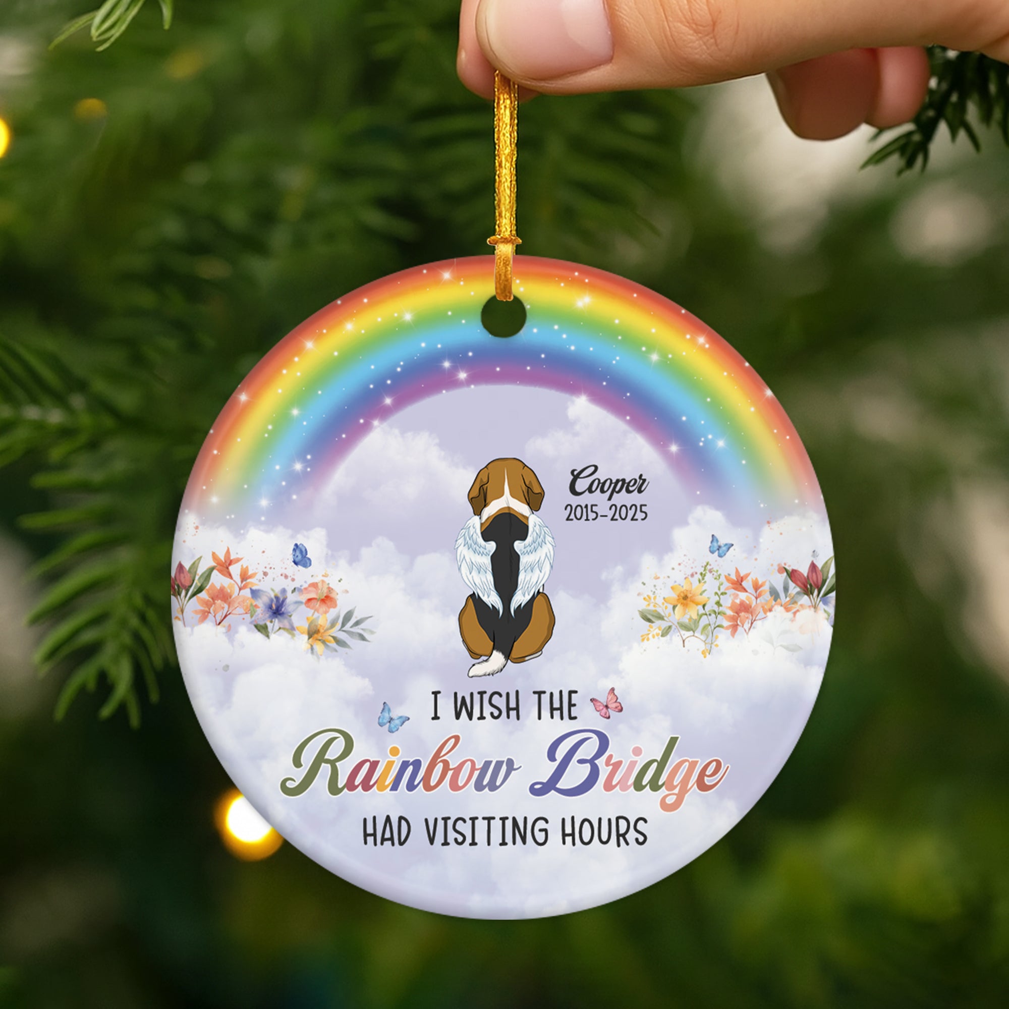 6176OUS1 ceramic rainbow bridge ornament personalized dog memorial gifts_ 6176OK6QC2