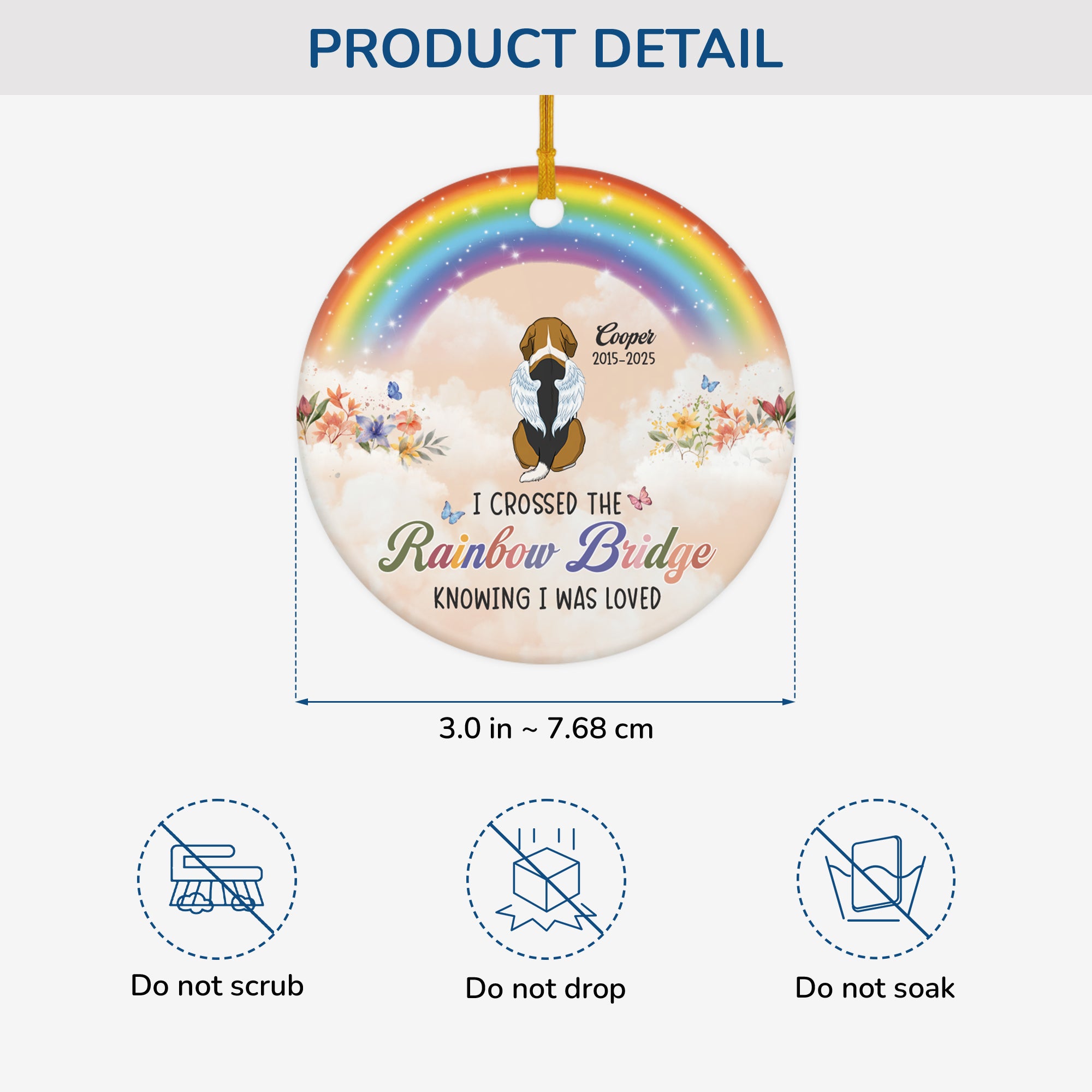 6176OUS1 ceramic rainbow bridge ornament personalized dog memorial gifts_ 6176OK6QC3