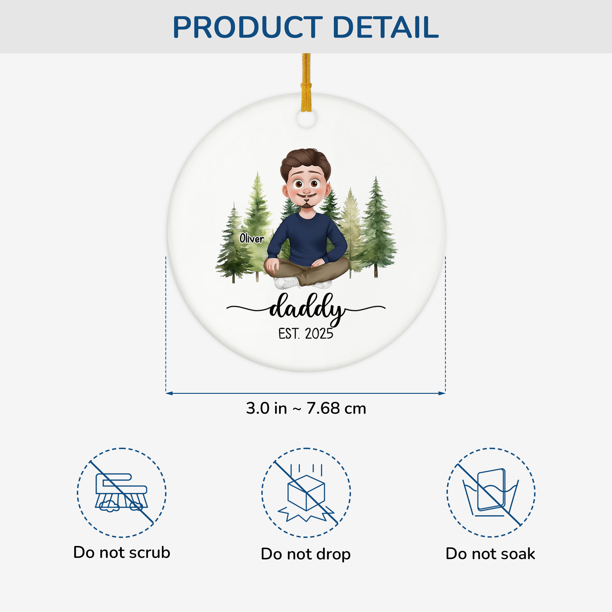 6178OUS3 ceramic dad mom est ornament_ custom gifts for mom and dad 6178O3TCB