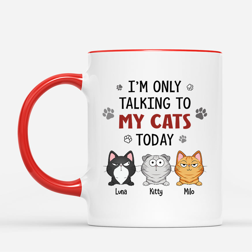 6179MUS2 im only talking to my cat today mug custom cat lover gifts 6179M3QMD