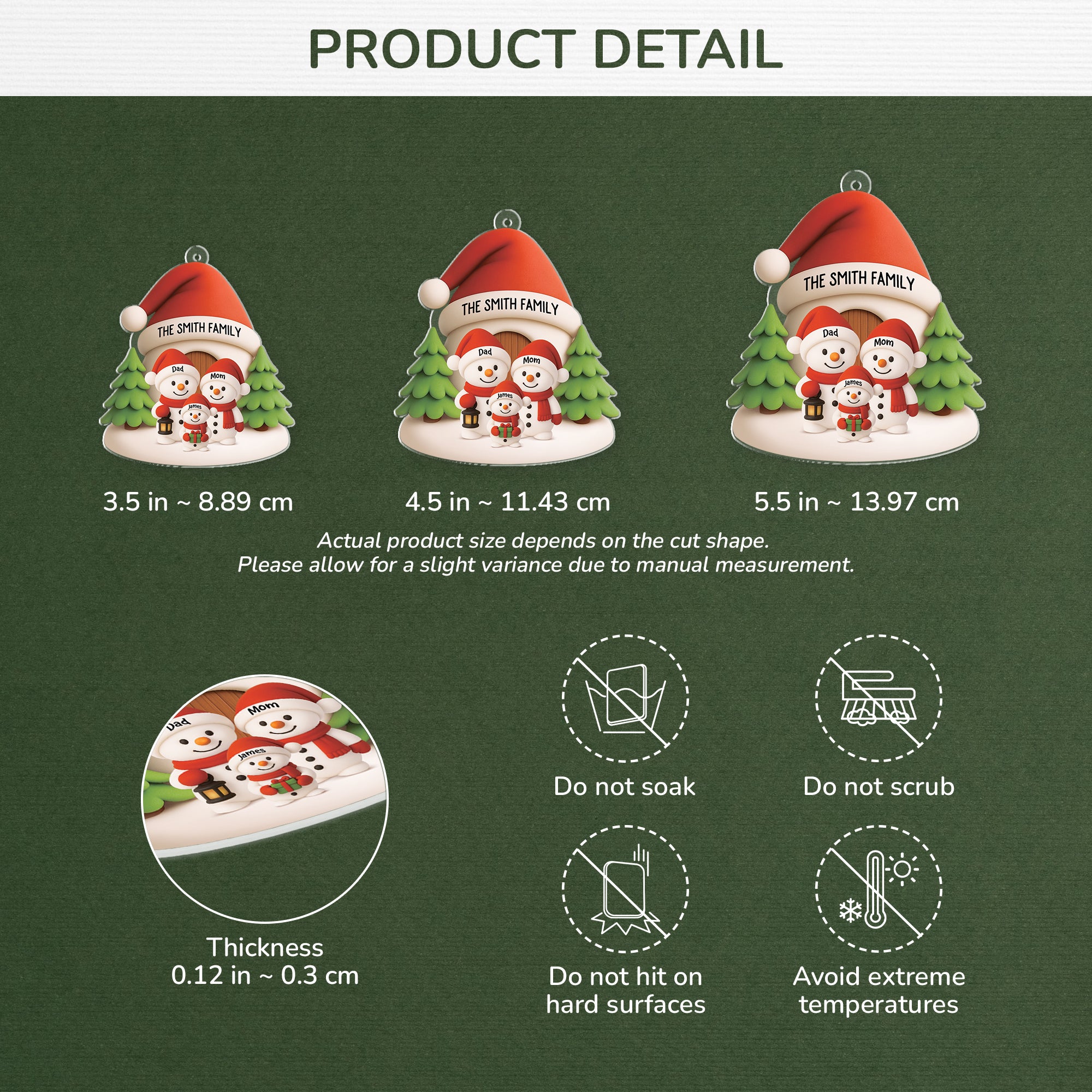 6187OUS3 3d printing effect acrylic snowman ornaments_ custom family xmas gifts 6187OKLNI