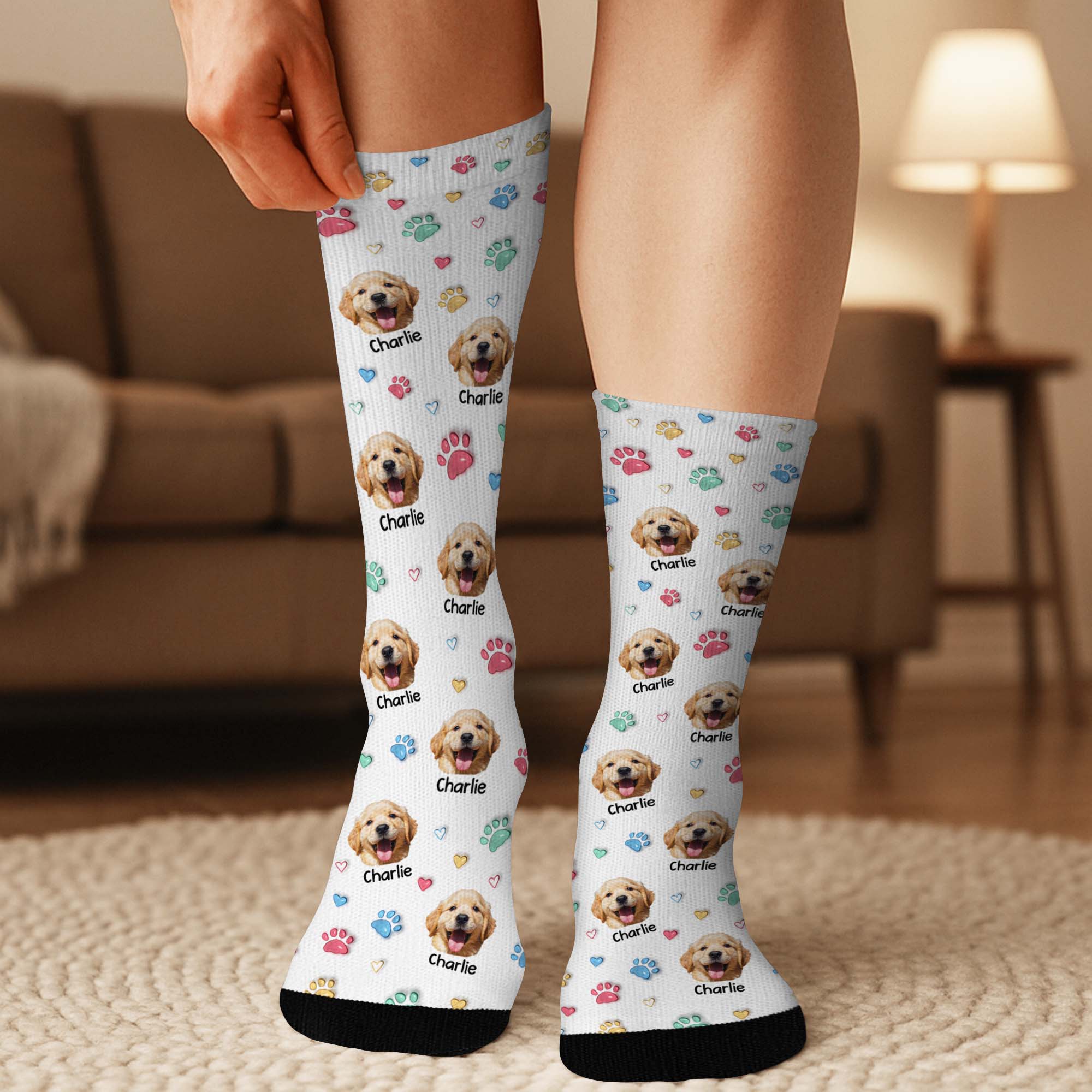 6191JUS3 3d printing effect socks with dog face custom dog lover gifts 6191J8TAC