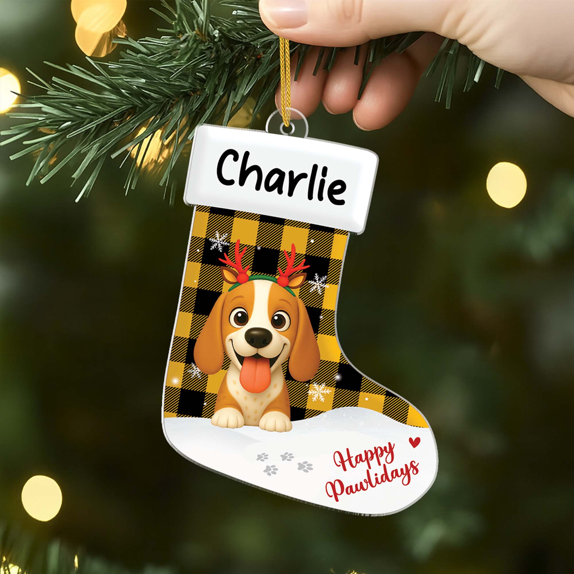 6193OUS1 acrylic christmas stocking ornaments custom gifts for dog lovers 6193OK6AC2