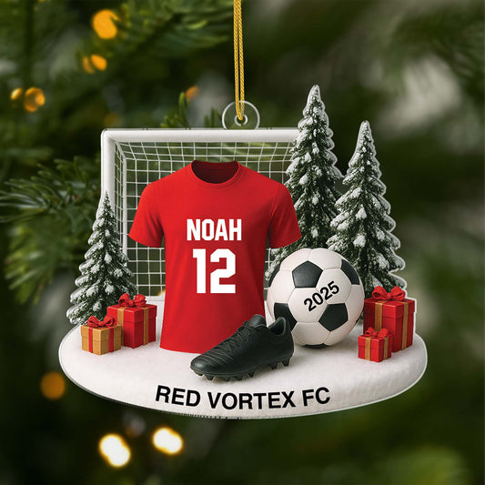 6199OUS1 3d printing effect personalized soccer christmas ornaments_ acrylic 6199O