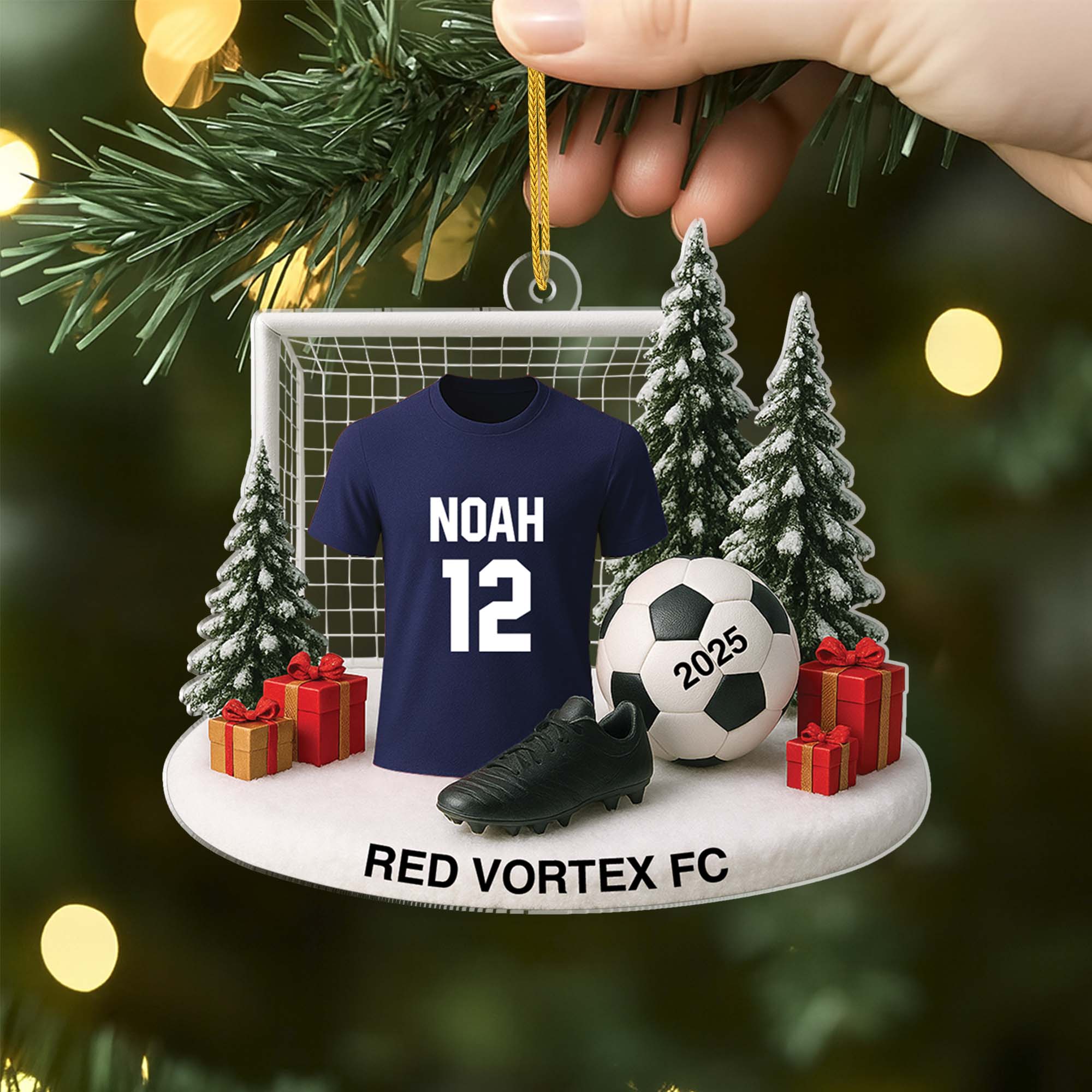 6199OUS2 3d printing effect personalized soccer christmas ornaments_ acrylic 6199O