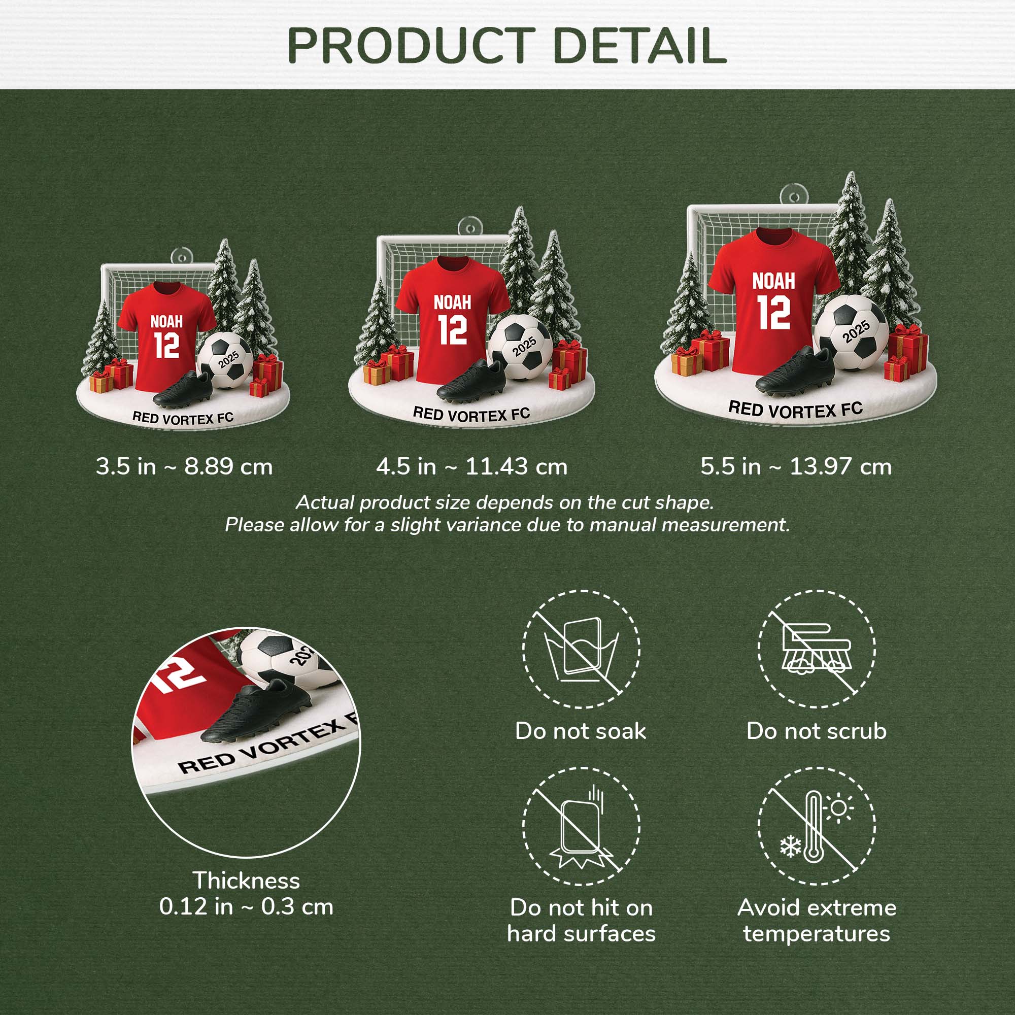 6199OUS3 3d printing effect personalized soccer christmas ornaments_ acrylic 6199O